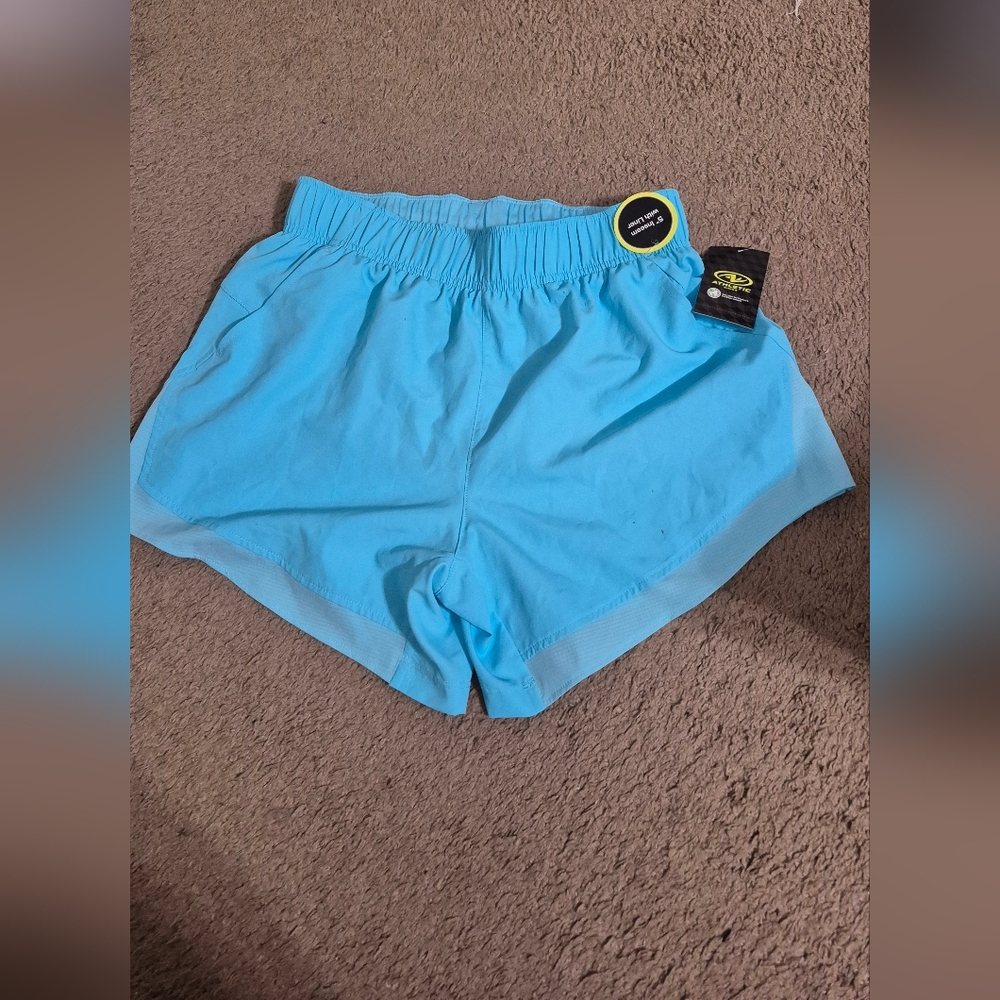 Athletic Works Blue Athletic Shorts Lightweight Elastic Waist